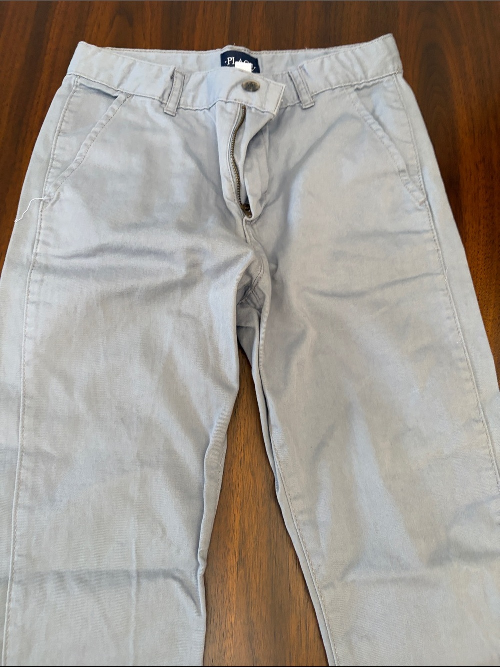 Boys Light Gray Casual Chino Pants